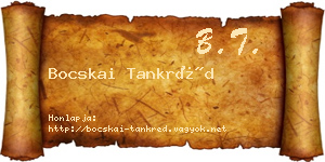 Bocskai Tankréd névjegykártya